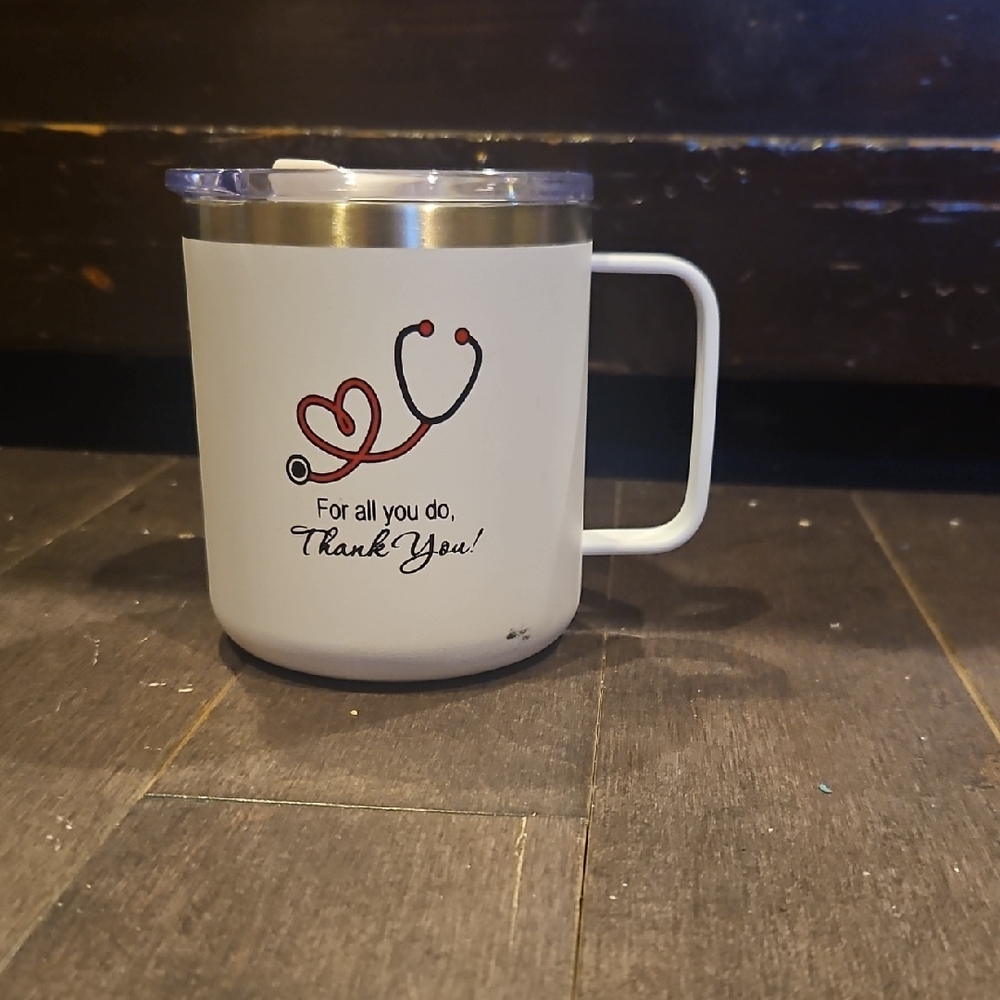 White Thank You Travel Mug